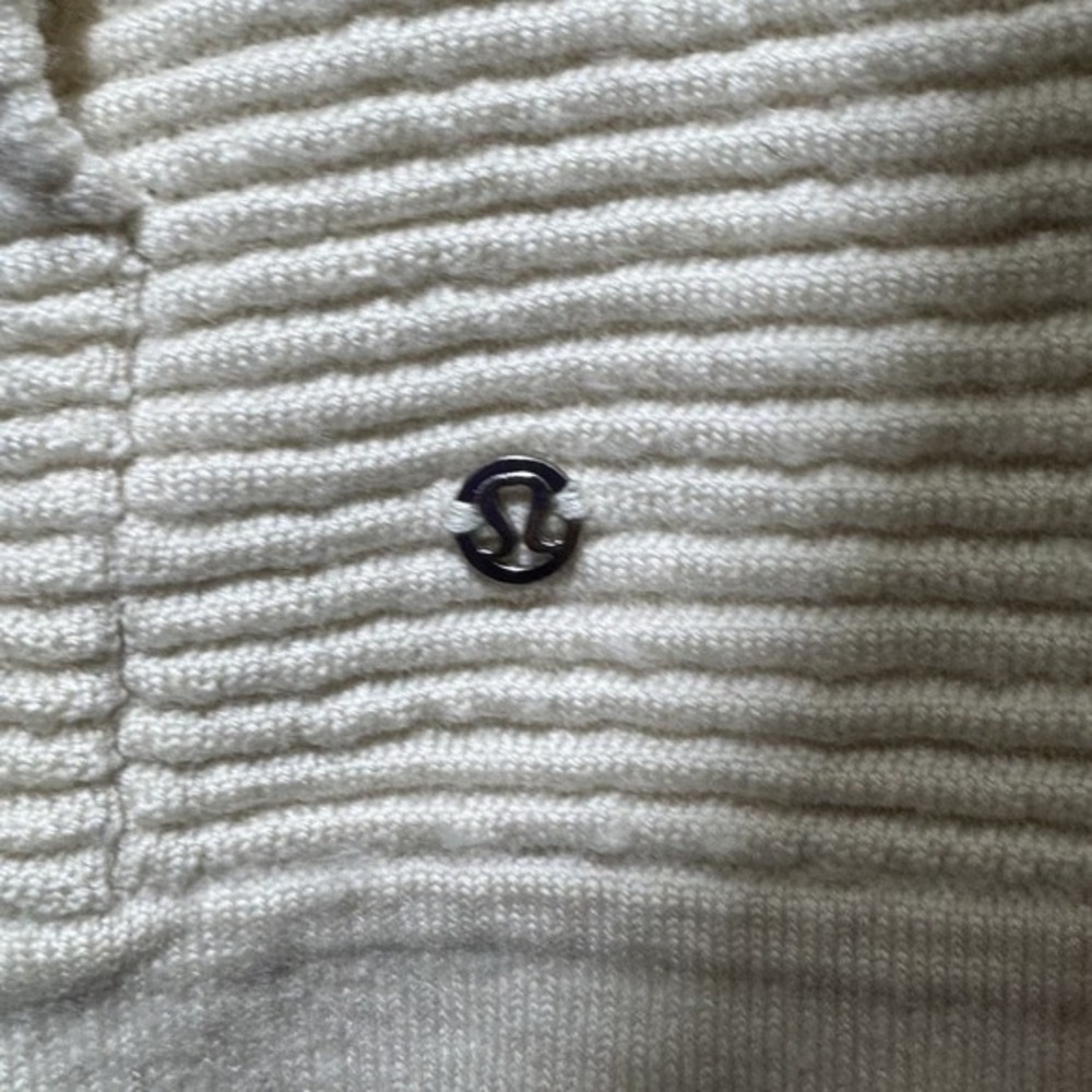 Lululemon Cardigan Womens Large Sit In Lotus Wrap II Merino Wool Split Back Rib - Picture 10 of 11